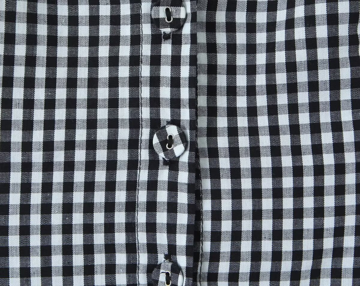 Fashion Plaid Front Button Sleeveless Mini Dresses