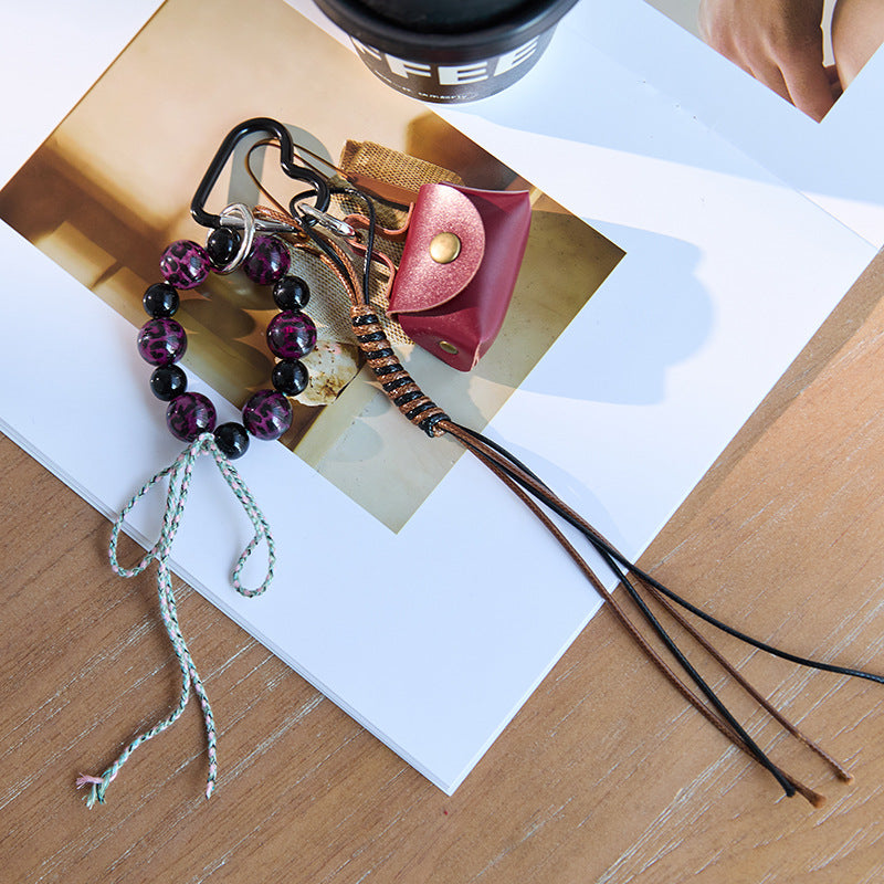 Retro Mini Leather Bag Keychain Bag Charm