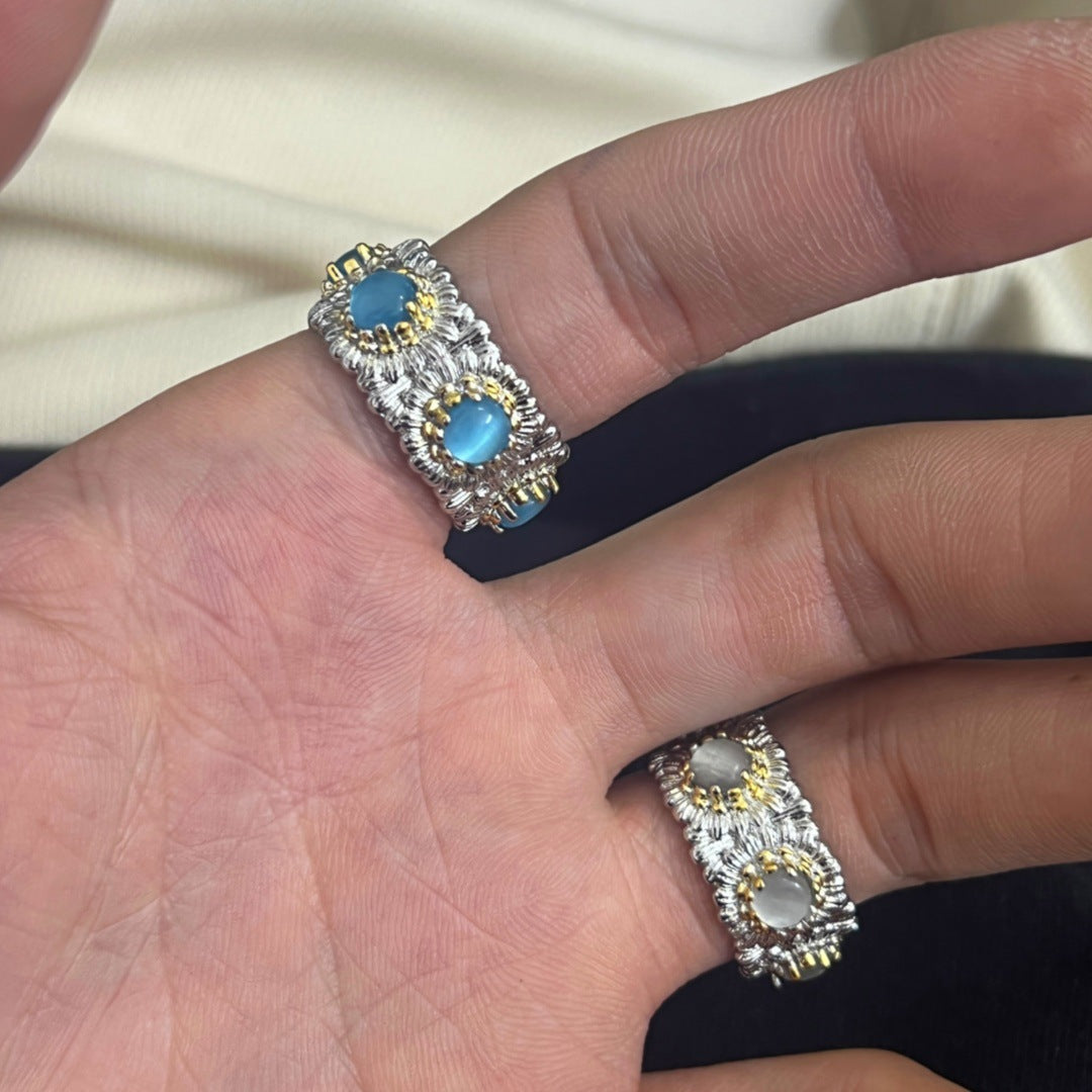 Vintage Flower Adjustable Open Ring