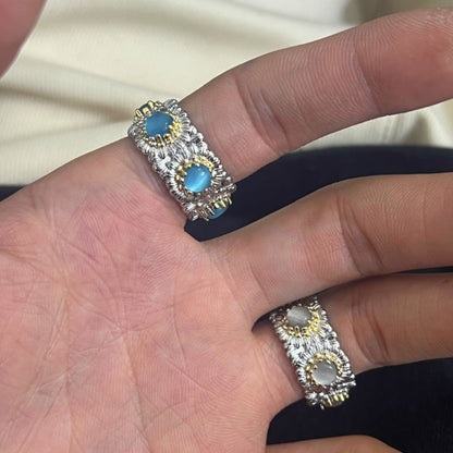 Vintage Flower Adjustable Open Ring