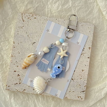 Cute Seashell Starfish Keychain Bag Charm