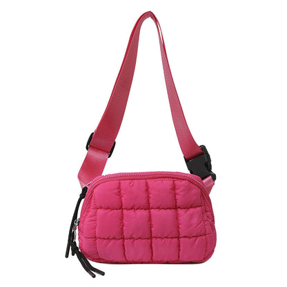 Candy Color Plaid Waist Bag Casual Chest Bag