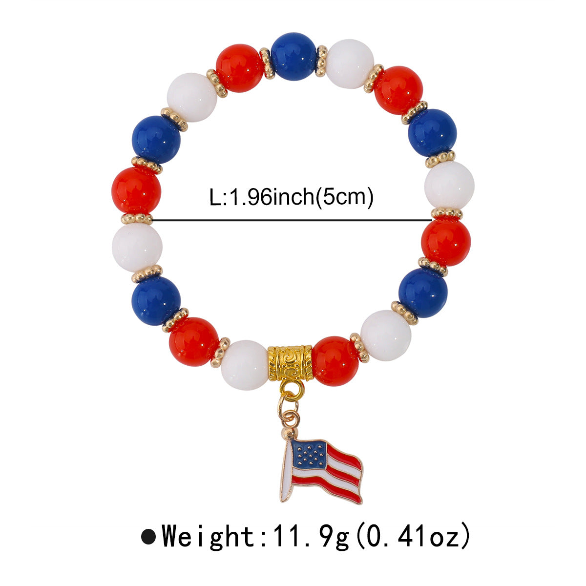 Minimalist USA Pendant Acrylic Beaded Bracelet