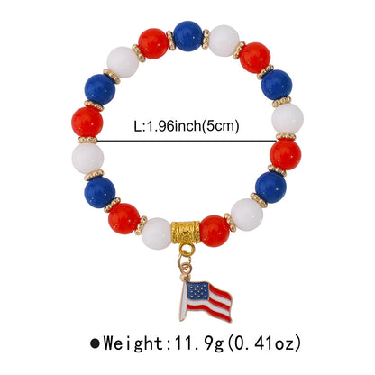 Minimalist USA Pendant Acrylic Beaded Bracelet