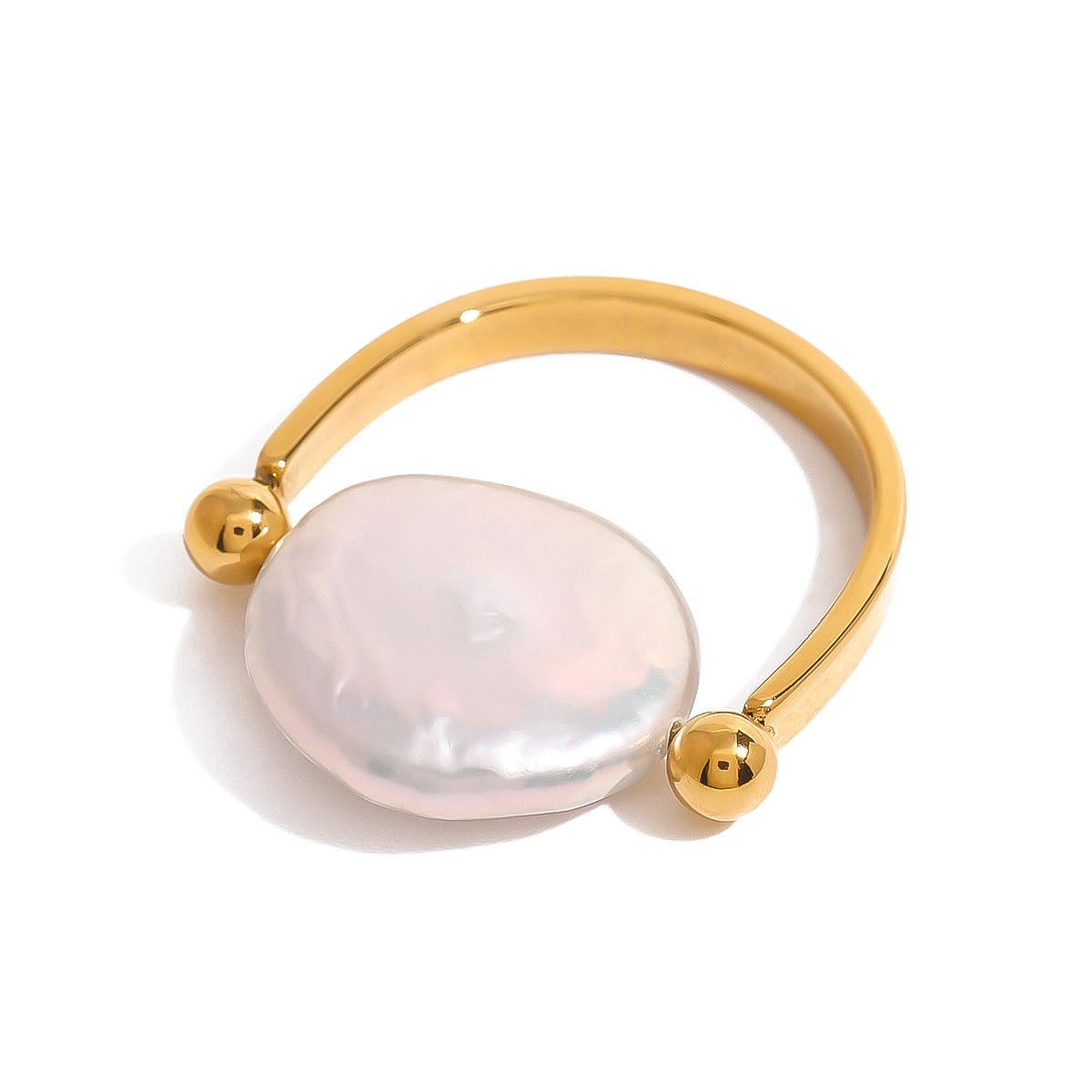 Danity Gold Plated Pearl Band Ring