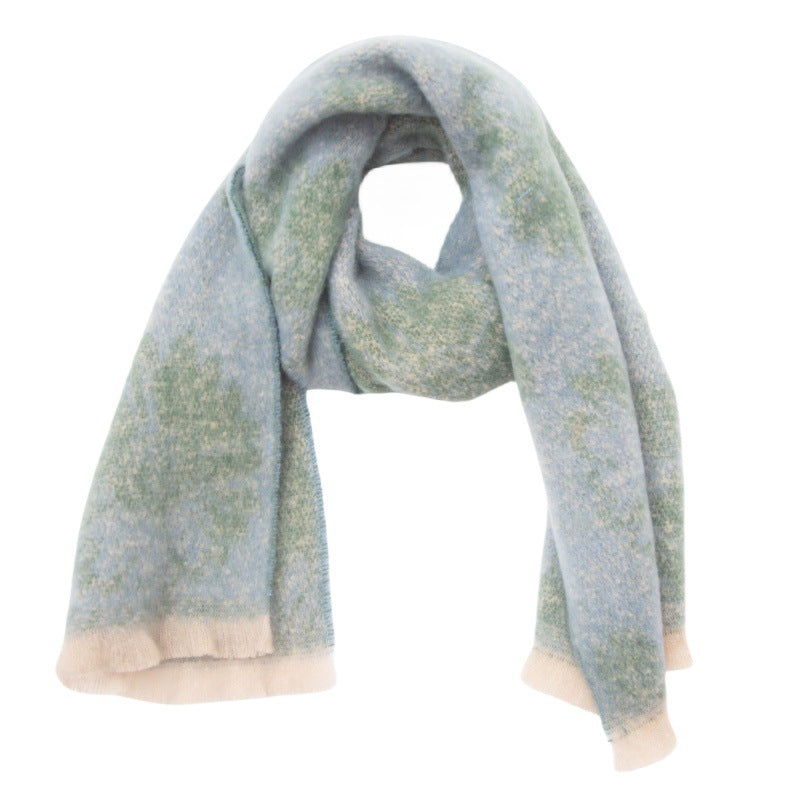 Floral Print Contrast Color Scarves