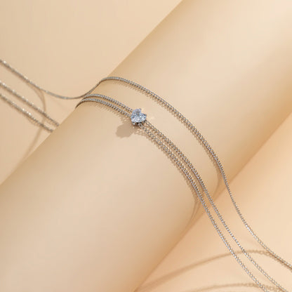 Simple Rhinestone Heart Waist Chain