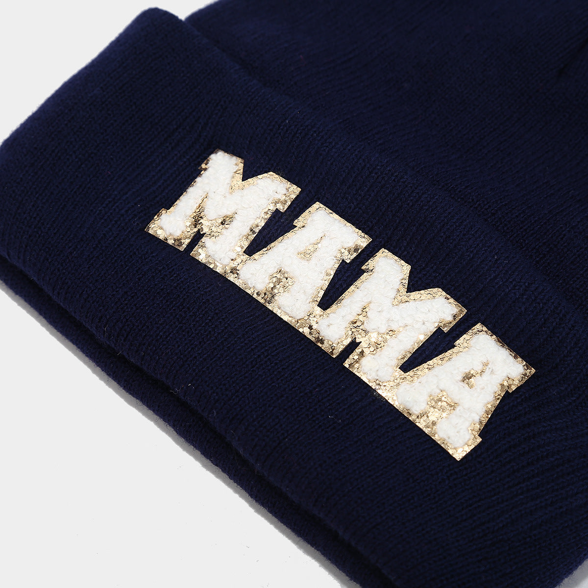Simple Solid Color Letter Embroidery Knit Beanie