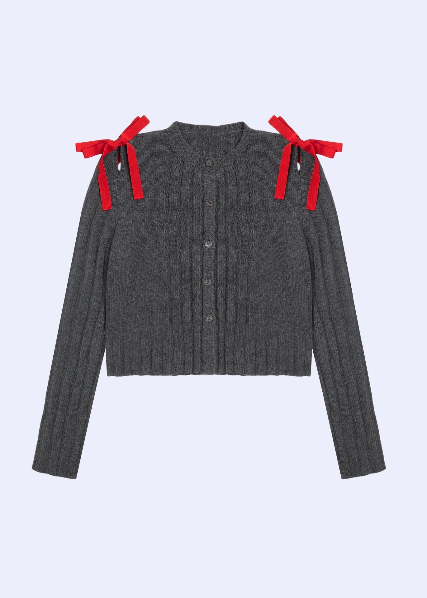 Simple Solid Color Bow Knot Knit Sweater