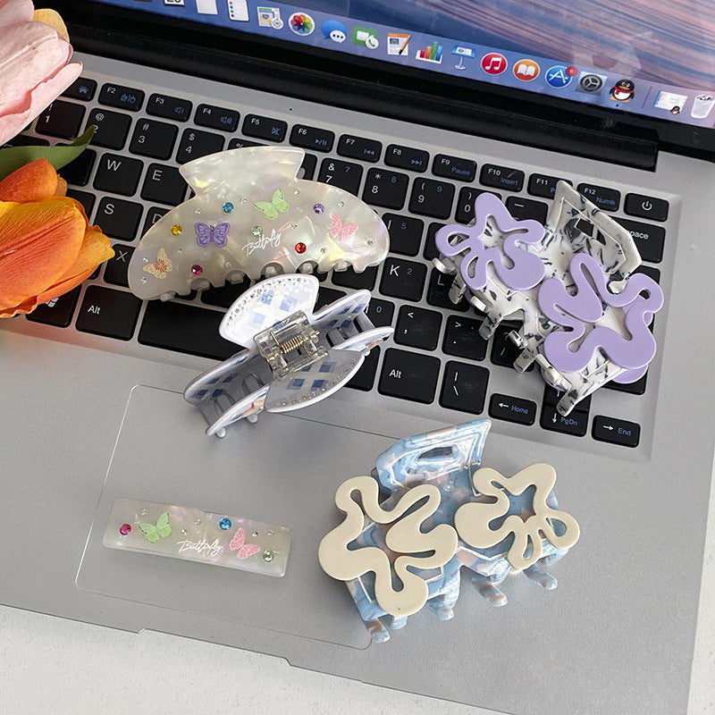 Flower Cute Butterfly Rhinestone Hair Claws