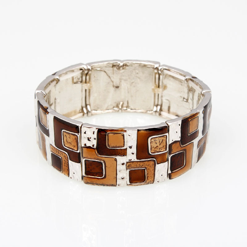 Stylish Color Block Enamel Bracelet