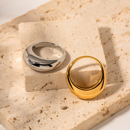 Vintage Round Simple Titanium Ring