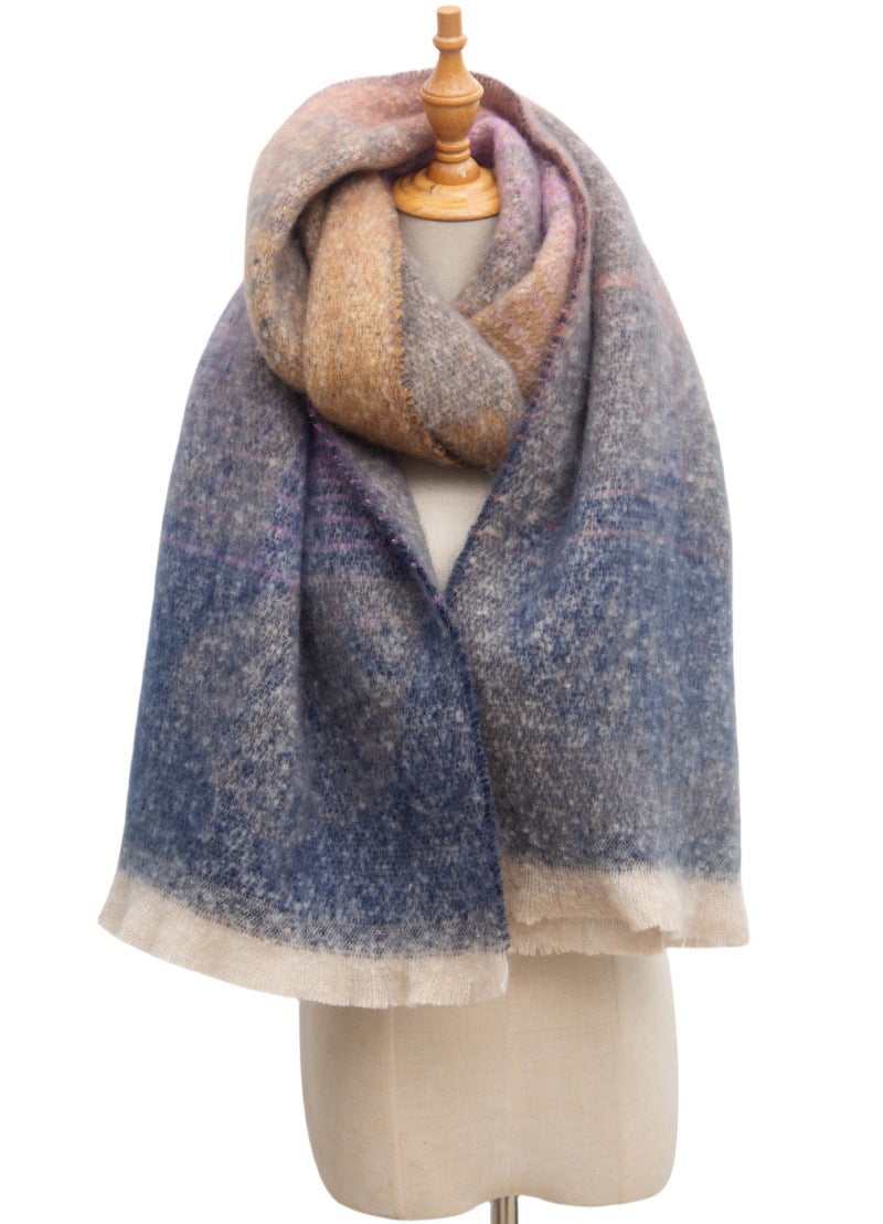 Leaf Print Gradient Color Scarves