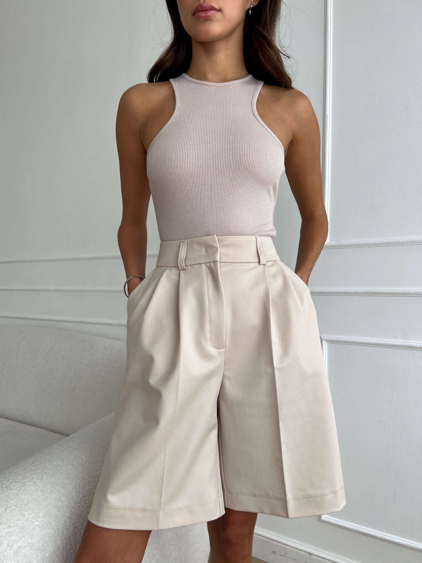 Casual Loose Stright Leg Suit Shorts