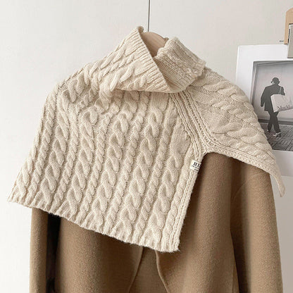 Twist Solid Color Split Pullover Knit Scarve