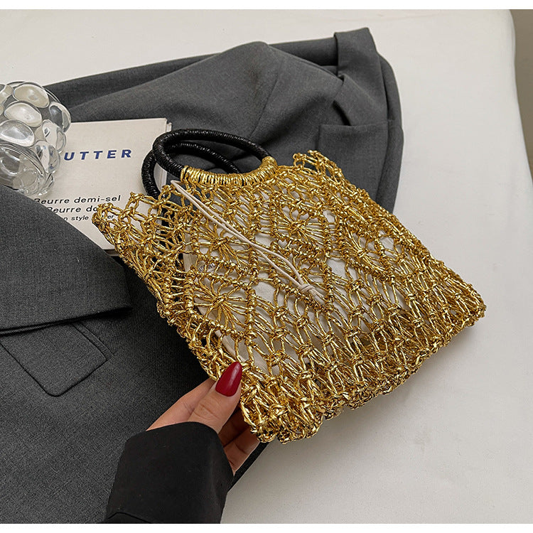 Hollow Out Braided Large Tote Bags