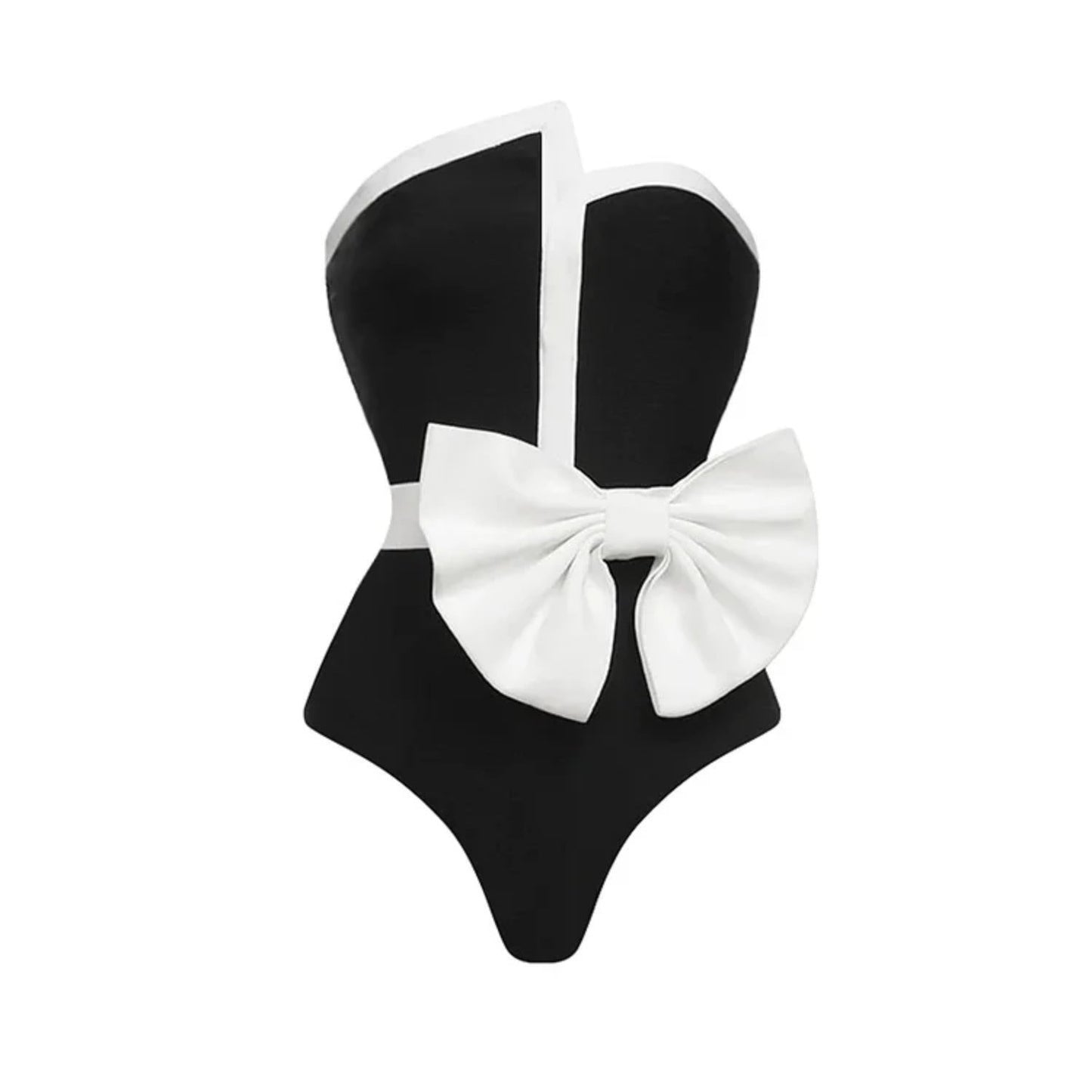 Color Block Bow Swimwear Skirt Cover