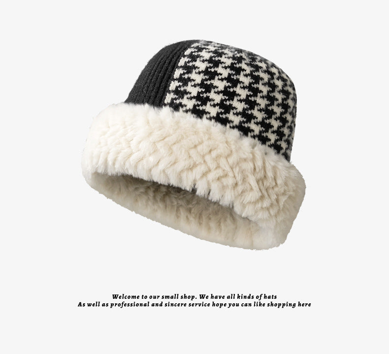 Color Block Plushed Padded Bucket Hat