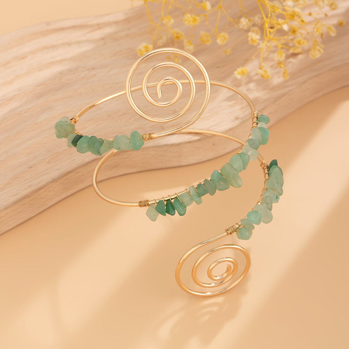 Vintage Irregular Beaded Line Arm Cuff