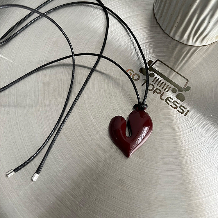 Minimalist Heart Pendant Adjustable Necklace