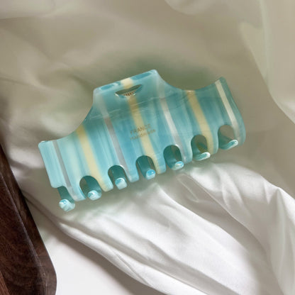 Vintage Heart Stripe Acetate Hair Claw