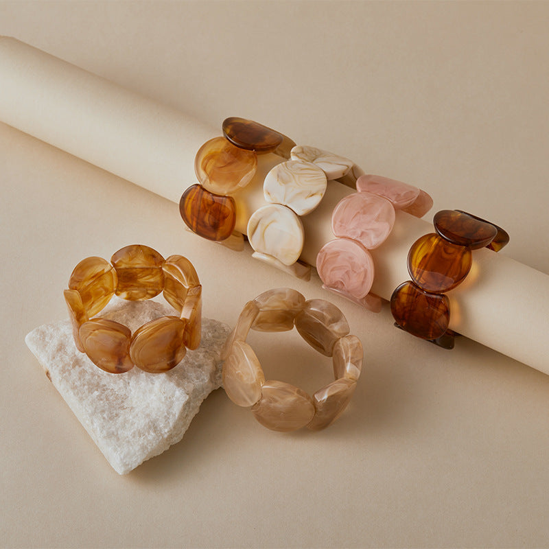 Trendy Irregular Texture Acrylic Bangle Bracelet