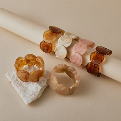 Trendy Irregular Texture Acrylic Bangle Bracelet