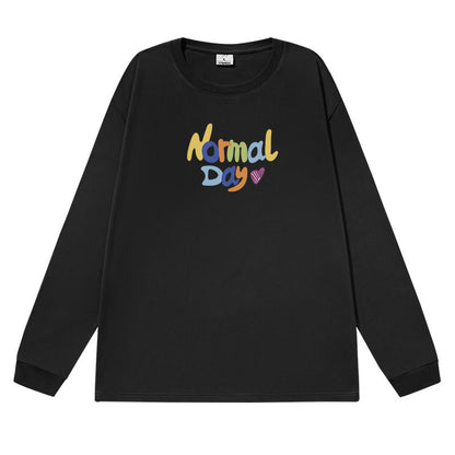 Colorful Letter Round Neck Loose T-Shirt
