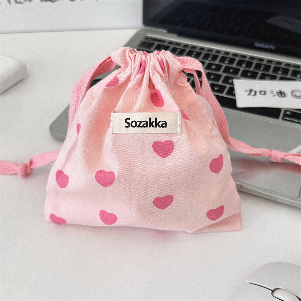 Pink Love Print Color Block Bag