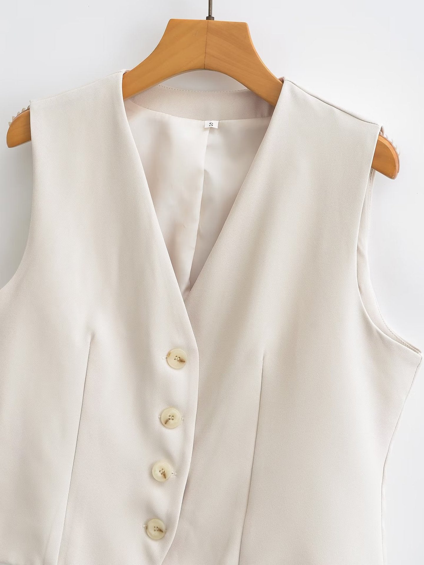 Solid Color Split Vest and Pants Sets