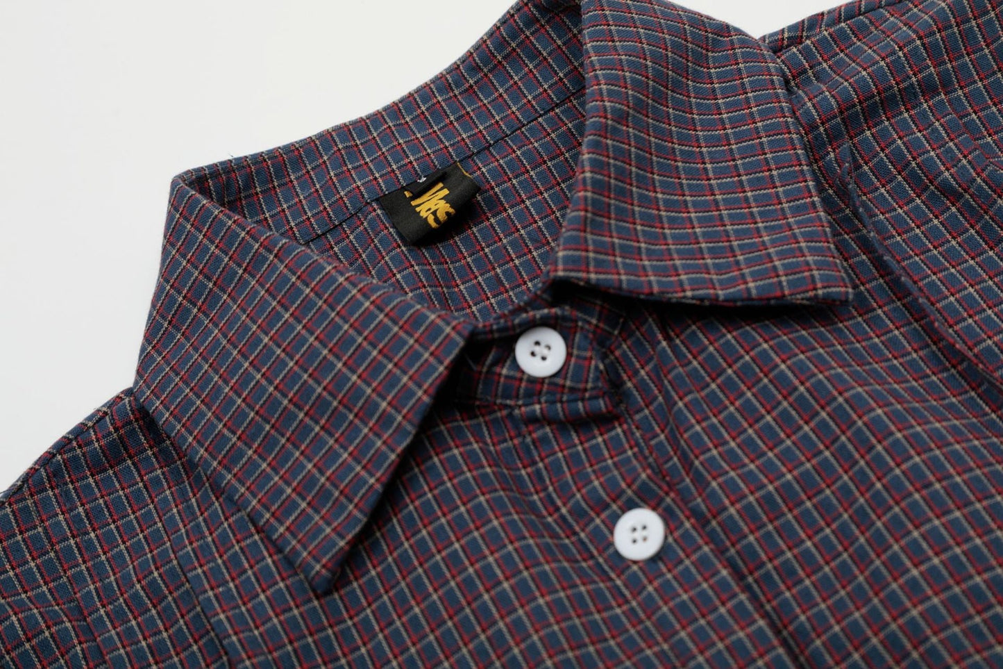 Vintage Lapel Collar Plaid Short Sleeve Top