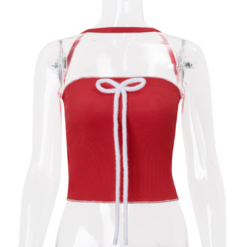 Bow String Halter Strapless Sexy Top