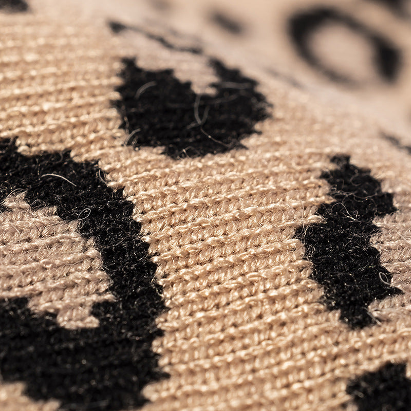 Leopard Print Outdoors Knit Beanie