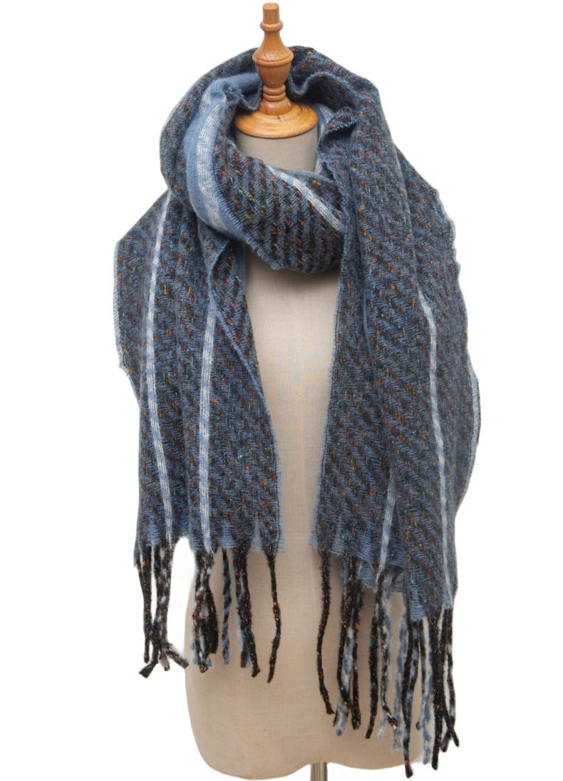 Striped Contrast Color Scarves