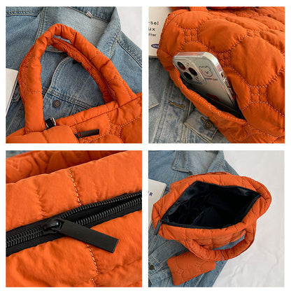 Simple Solid Color Large Capacity Tote Bag