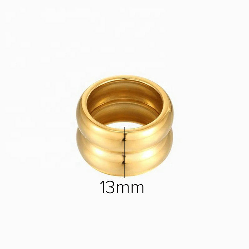 Wide Edge Double Layered Simple Ring