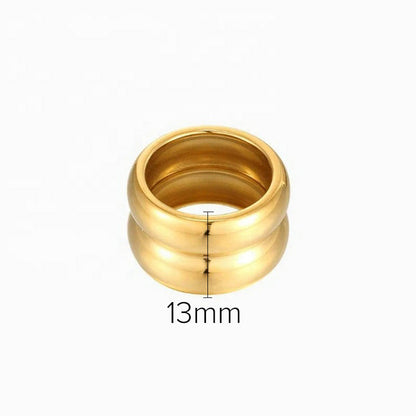 Wide Edge Double Layered Simple Ring
