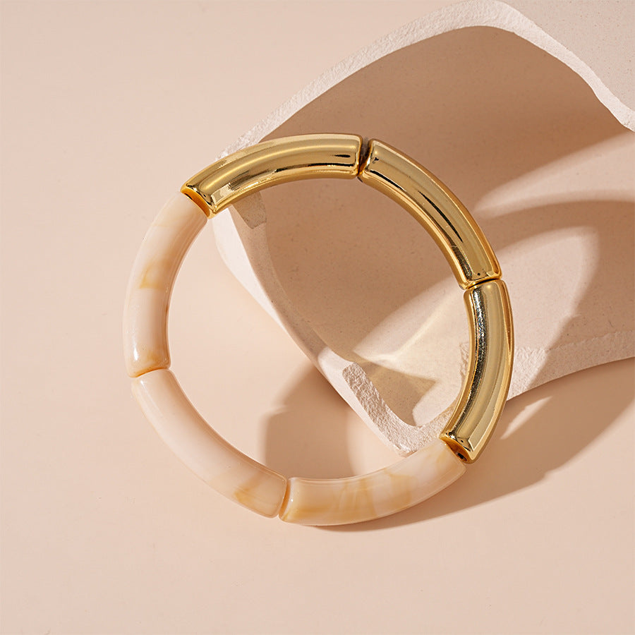 Simple Metal Acylic Splicing Thin Bracelets