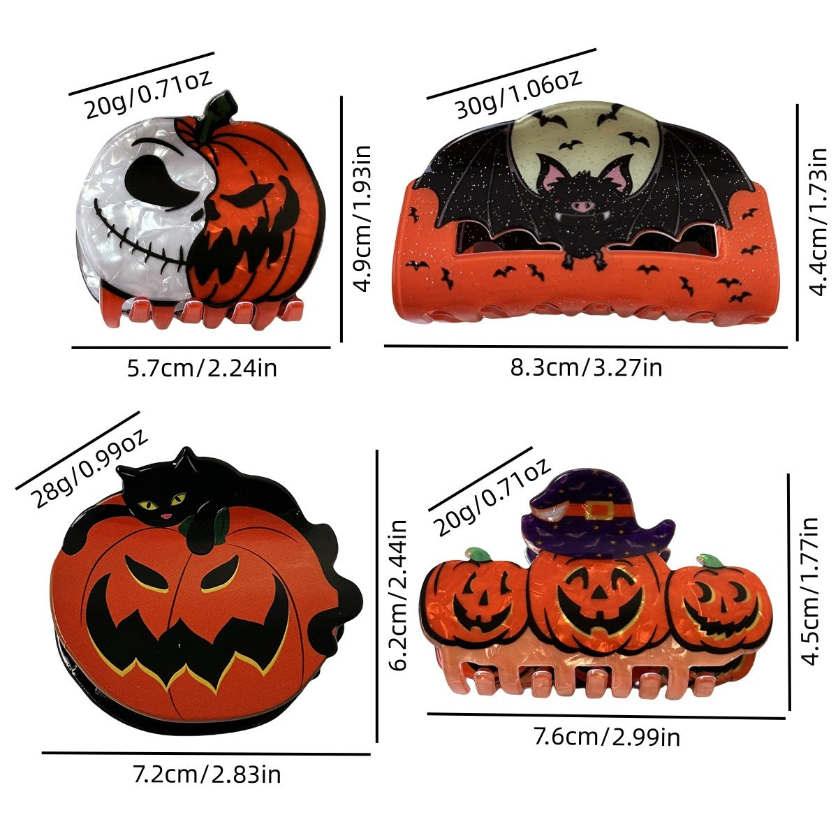 Halloween Pumpkin Shape Hair Clips