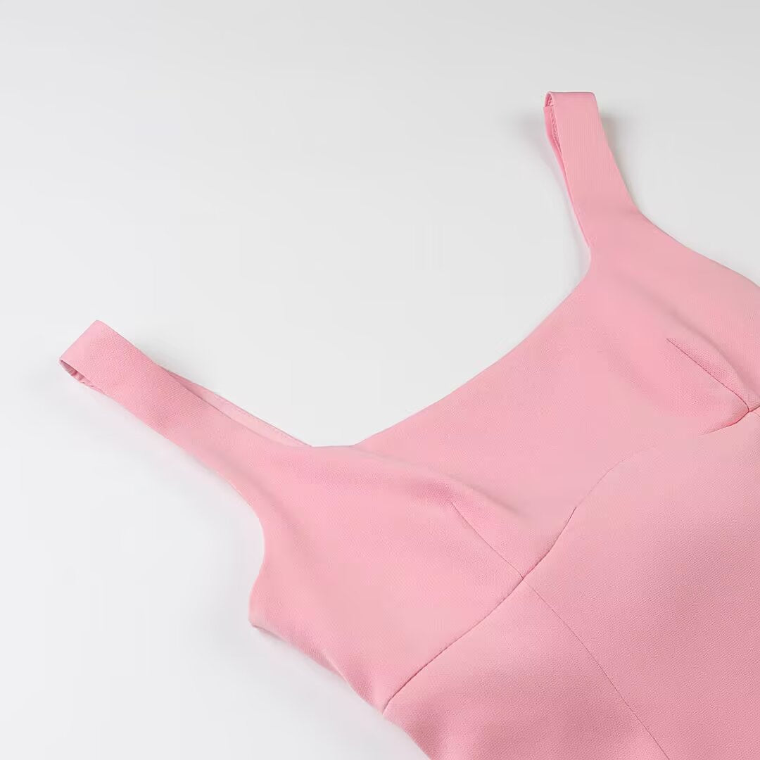 Trendy Solid Color Bowkont Back Sleeveless Top