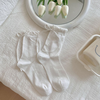 Bow Sweet Mesh Thin Socks