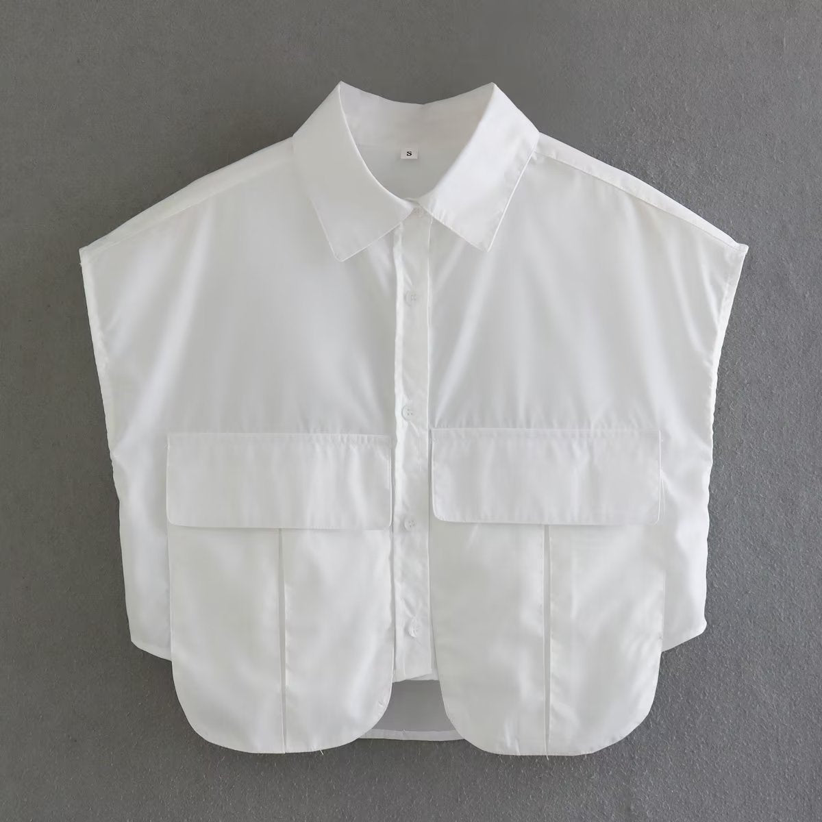 Pockets Irregular Lapel Sleeveless Shirts