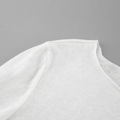 Solid Color Splicing Round Neck Simple Top