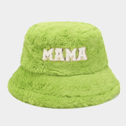 Soft Fuzzy Embroidered Winter Bucket Hat