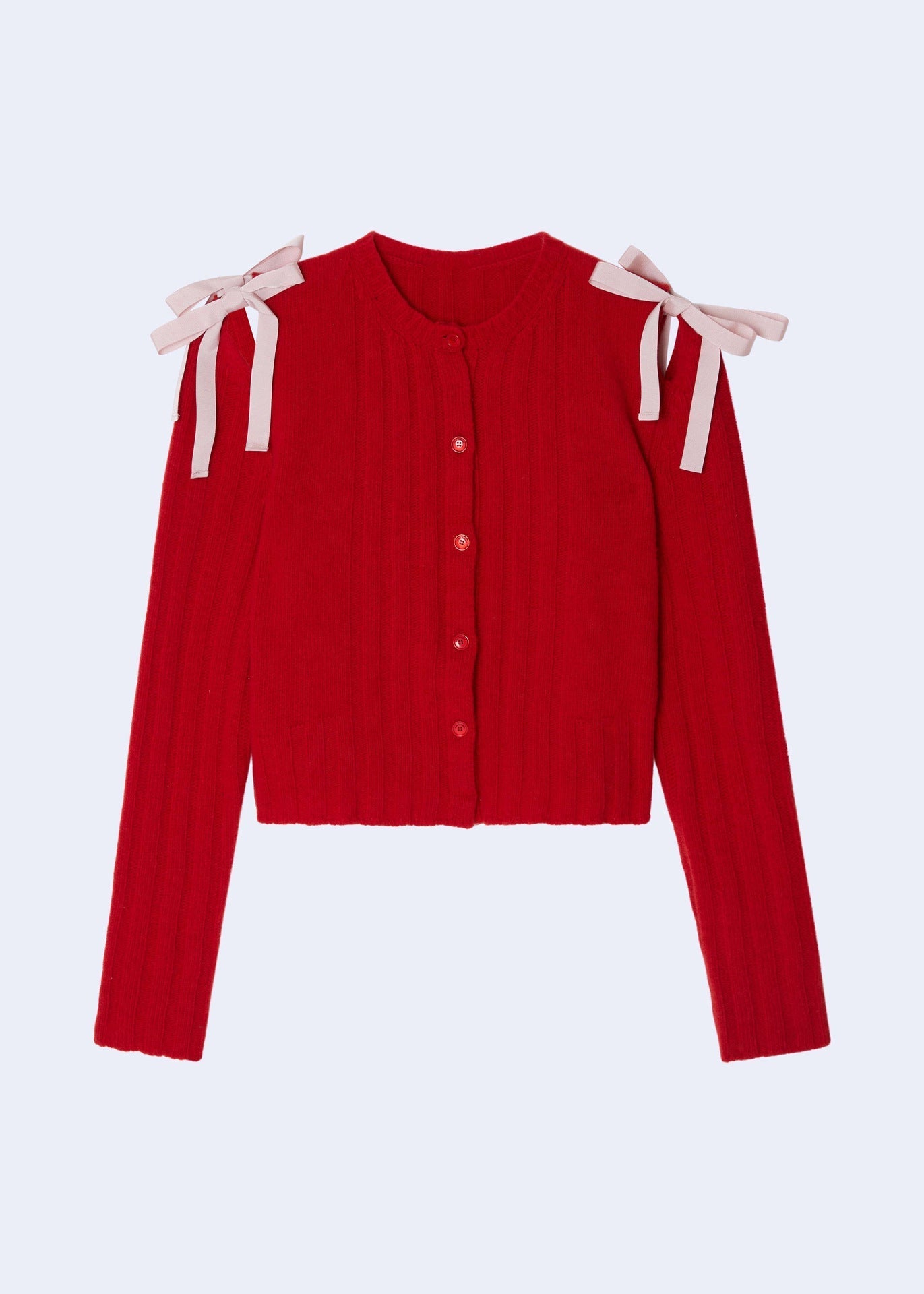 Simple Solid Color Bow Knot Knit Sweater