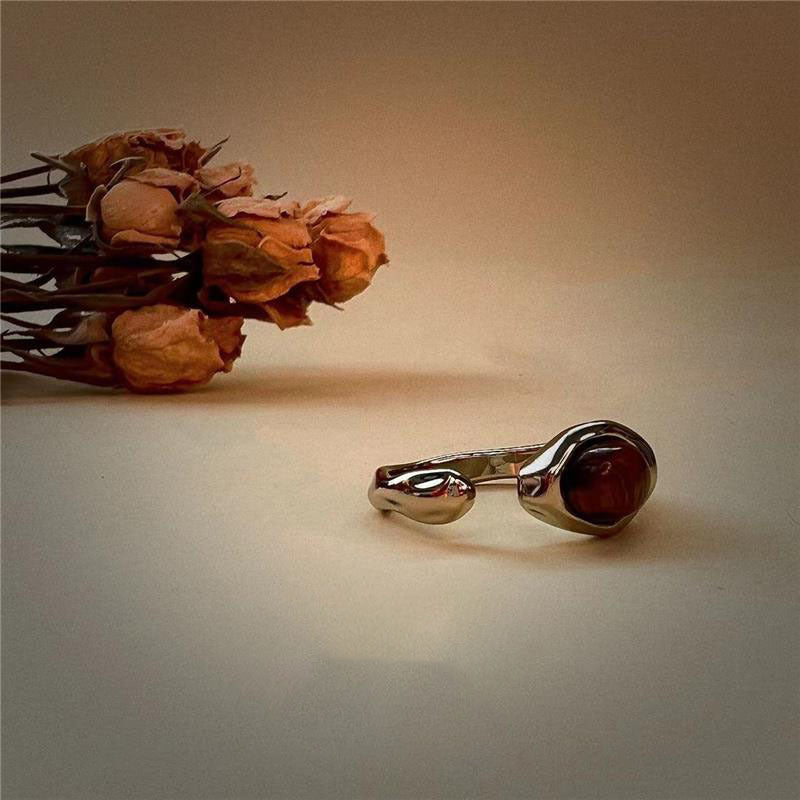 Vintage Simple Tiger's Eye Stone Rings