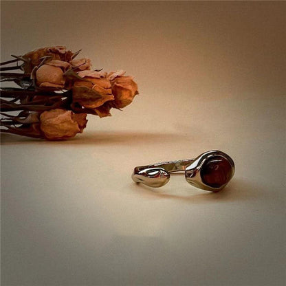 Vintage Simple Tiger's Eye Stone Rings