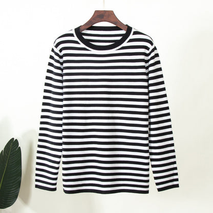 Round Collar Stripe Vintage Sweater