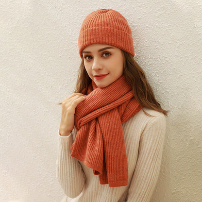 Solid Color Ribbed Simple Knit Scarve
