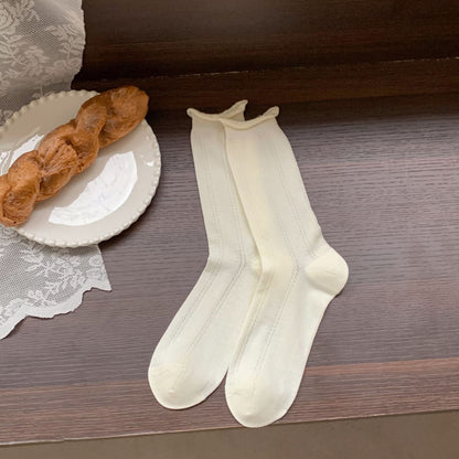 Hollow Mesh Summer Thin Striped Cotton Socks